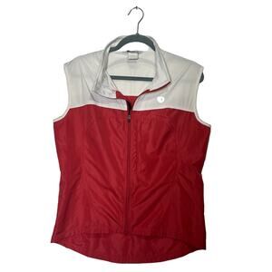 Pearl Izumi Cycling Jersey Women's Size Large Red White Sleeveless Full Zip